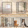 6 Panels Heavy Duty Metal Playpen With Door,31.7
