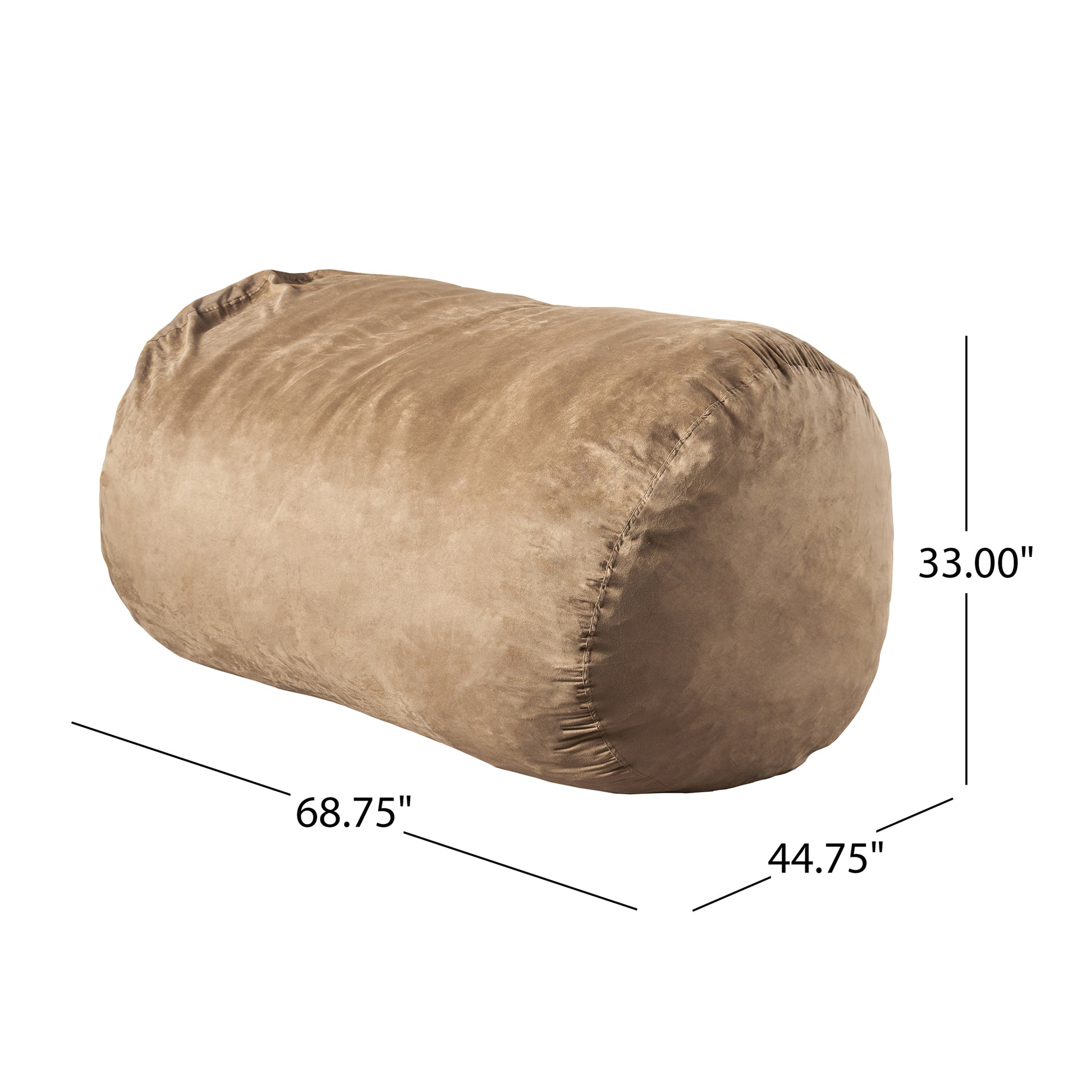 Marlin 6.5 Foot Suede Cylindrical Bean Bag, Tuscany Tuscany Microfiber