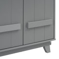 Wooden Wardrobe Cabinet With Hanging Rod, Storage Armoires With Doors,Gray Gray Solid Wood