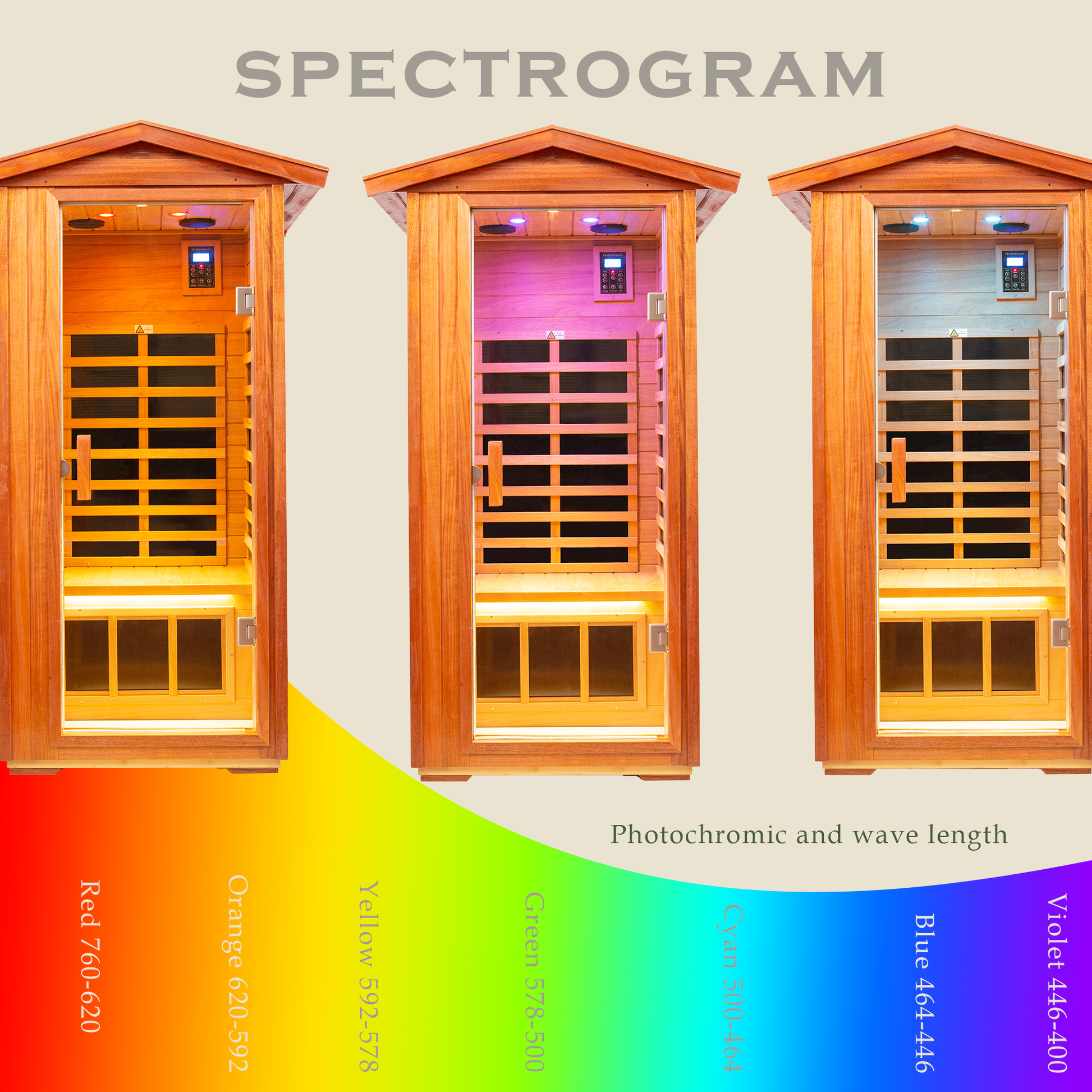 One Person Far Infrared Khaya Outdoor Sauna Room Natural Metal & Wood