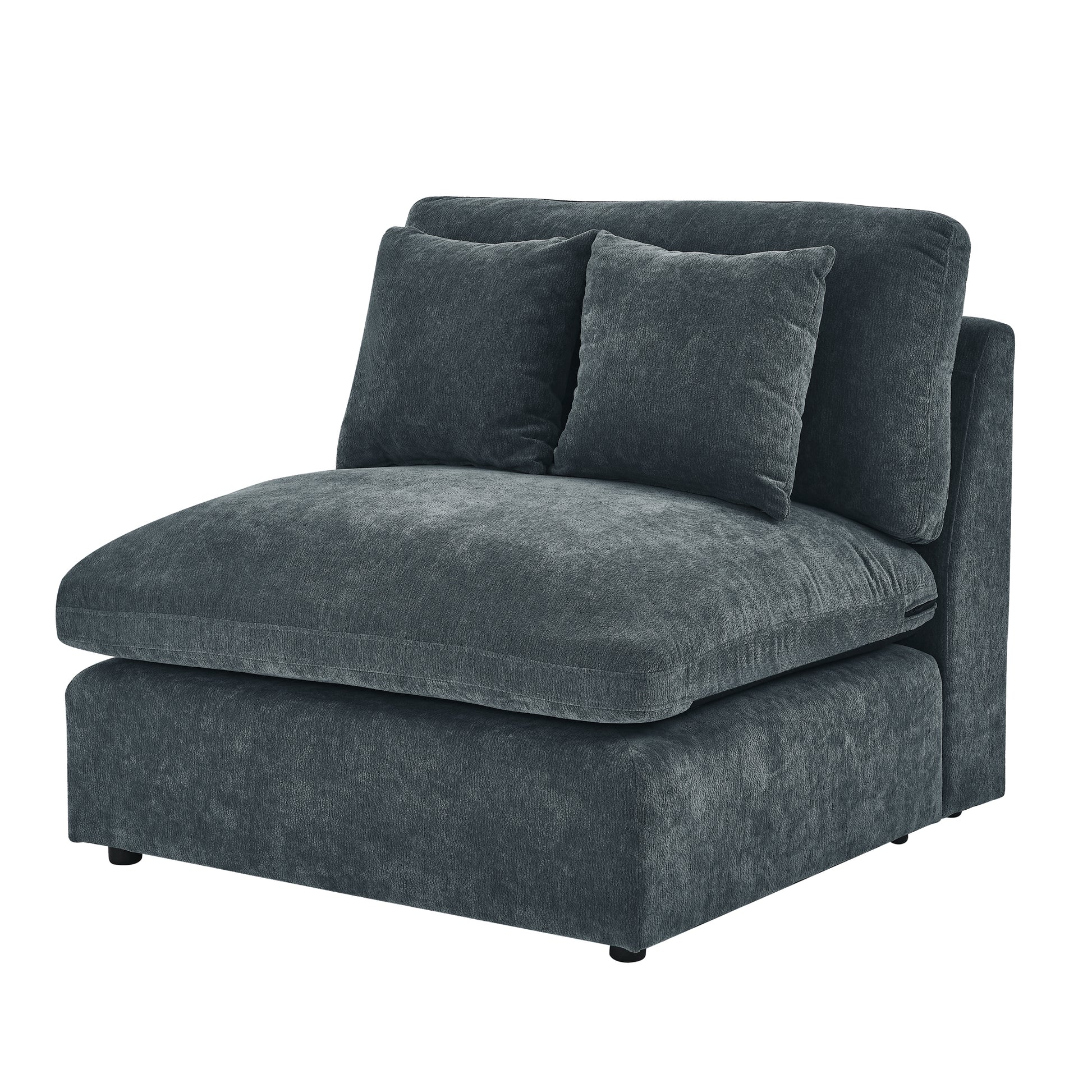 6 Seats Modular L Shaped Sectional Sofa With Ottoman,10 Pillows, Oversized Upholstered Couch W Removabled Down Filled Seat Cushion For Living Room, Chenille Grey Dark Grey Chenille Wood Primary Living Space Soft Pillow Back Eucalyptus Square Arms Foam