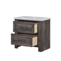 Antique Gray And White Storage Nightstand With Drawers, Bedside Table, Bedroom Furniture Hardwood Veneer Antique Gray 2 Drawers Bedroom Industrial,Rustic Wood