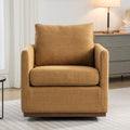 Mid Century Modern Swivel Accent Chair Armchair For Living Room, Bedroom, Guest Room, Office, Mustard Yellow 1 Mustard Yellow Linen