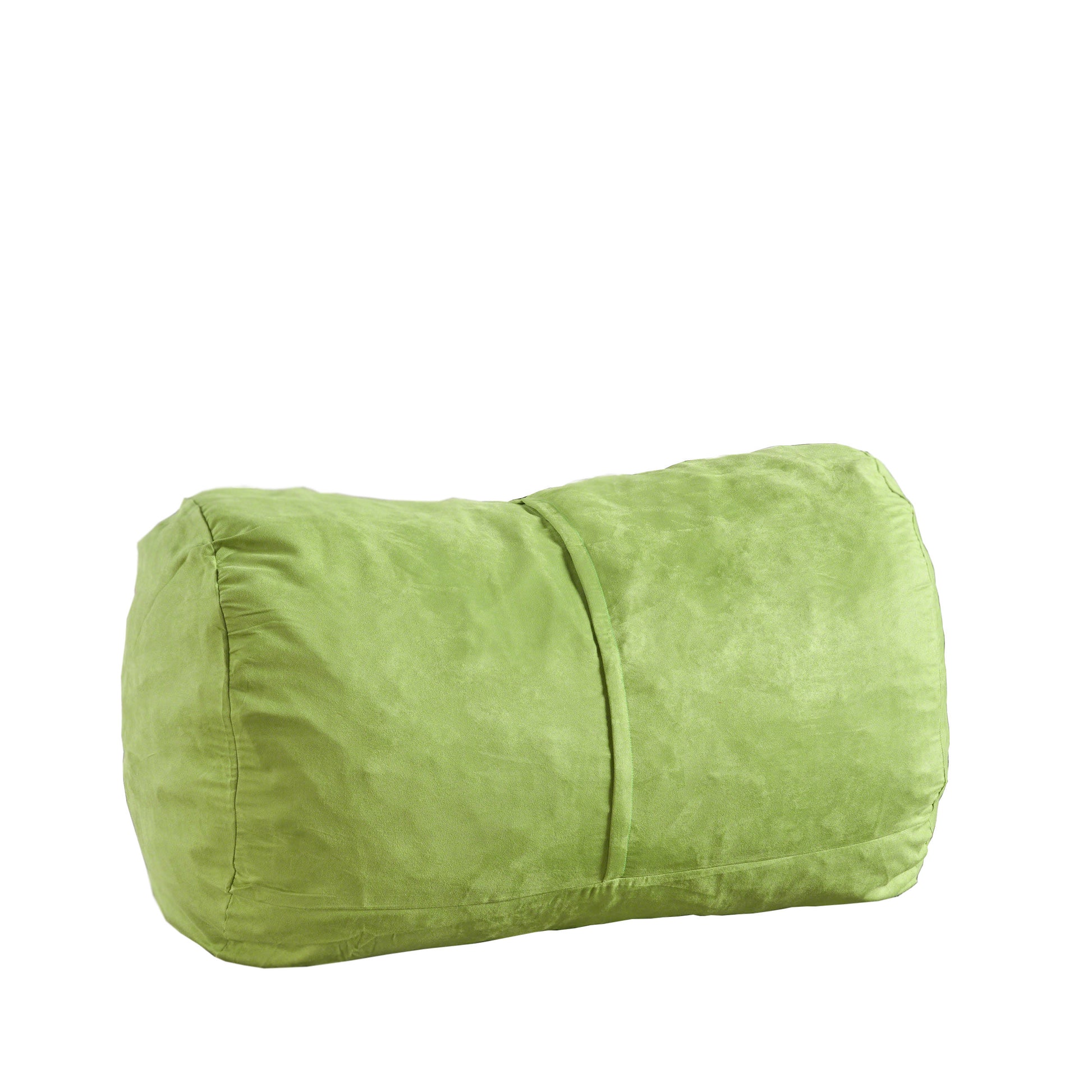 Michael 4 Foot Cylindrical Suede Bean Bag, Kiwi Lake Green Polyester