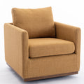 Mid Century Modern Swivel Accent Chair Armchair For Living Room, Bedroom, Guest Room, Office, Mustard Yellow 1 Mustard Yellow Linen