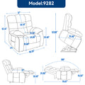 Lift Recliner Chair Heat Massage Dual Motor Infinite Position Up To 350 Lbs Large Electric Power Lift Recliners With Power Remote, Medium Firm And Heavy Duty, Grey White Metal Primary Living Space Heavy Duty Pine Grey Chenille Power Remote Medium Firm