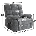 Lift Recliner Chair Heat Massage Dual Motor Infinite Position Up To 350 Lbs Large Electric Power Lift Recliners With Power Remote, Medium Firm And Heavy Duty, Grey White Metal Primary Living Space Heavy Duty Pine Grey Chenille Power Remote Medium Firm