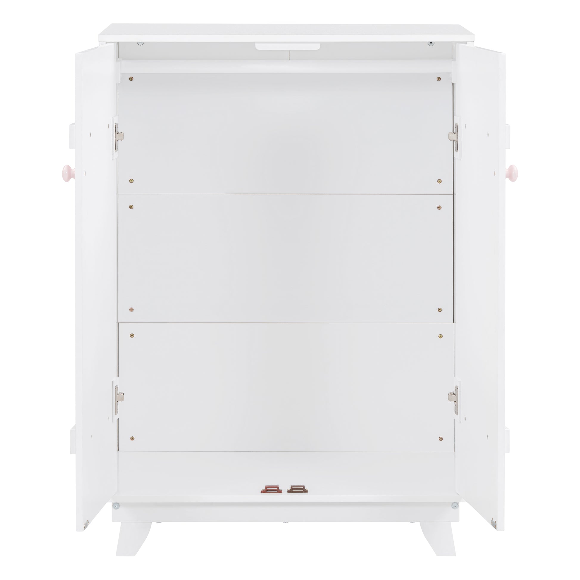 Wooden Wardrobe Cabinet With Hanging Rod, Storage Armoires With Doors ,White White Solid Wood