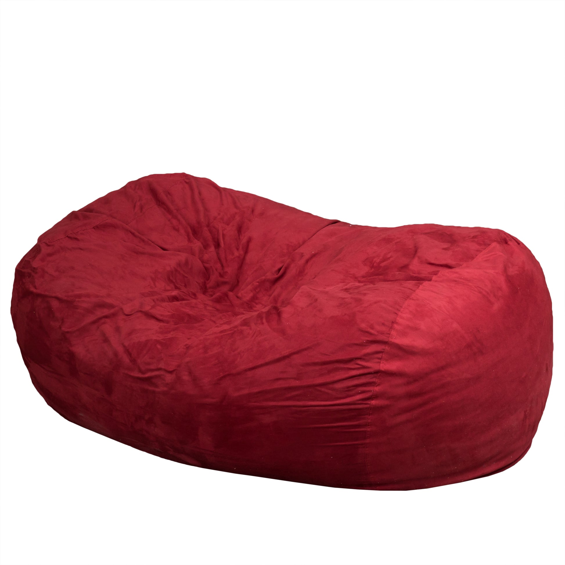 Firefly 6.5 Foot Suede Cylindrical Bean Bag, Red Red Microfiber