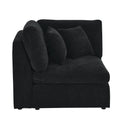 6 Seats Modular L Shaped Sectional Sofa With Ottoman,10 Pillows, Oversized Upholstered Couch W Removabled Down Filled Seat Cushion For Living Room, Chenille Black Black Chenille Wood Primary Living