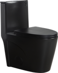 1.1 1.60 Gpf Dual Flush One Piece Toilet, Water Saving Elongated Comfort Height Floor Mounted, Soft Close Seat, 1000 Gram Map Flushing Score Toilet, Matte Black 23T01 Mb 1 Matte Black Ceramic