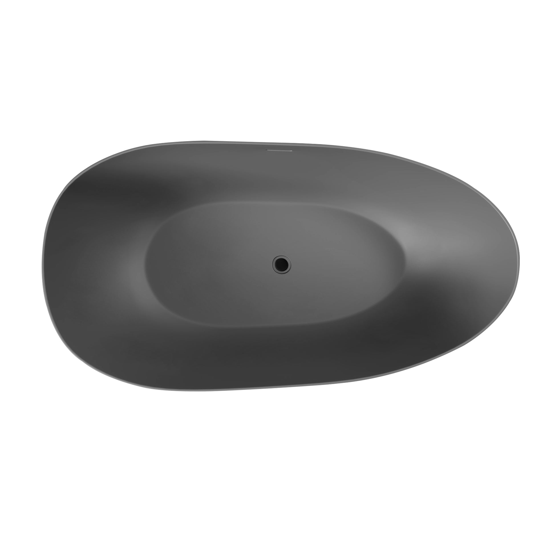 1500Mm Small Size Solid Surface Stone Bathroom Freestand Bathtub Dark Grey Grey Oval Bathroom Freestanding Tubs Matte 59 61 In Luxury,Modern Soaking Center Solid Surface Solid Surface