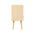 Nightstand With Collapsible Fabric Drawer, 2 Tier Storage End Table, Wood Side Table With Storage Cabinet Or Kids, Adults Oak Oak Engineered Wood