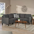 Mirod 5 Piece Upholstered Sectional Dark Gray Fabric 4 Seat