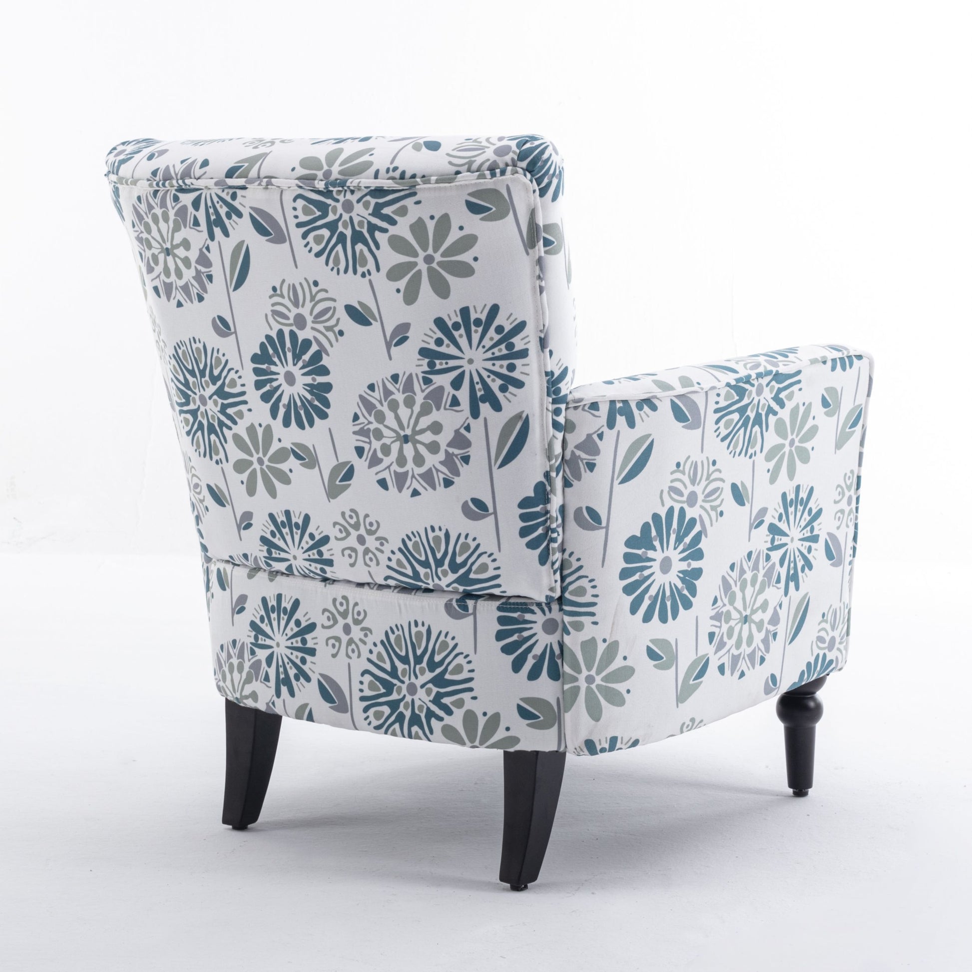 Armchair Modern Accent Sofa With Linen Surface,Leisure Chair With Solid Wood Feet For Living Room Bedroom Studio,White Blue White Line Primary Living Space Modern Upholstered Linen