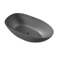 1500Mm Small Size Solid Surface Stone Bathroom Freestand Bathtub Dark Grey Grey Oval Bathroom Freestanding Tubs Matte 59 61 In Luxury,Modern Soaking Center Solid Surface Solid Surface