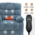 Lift Recliner Chair Heat Massage Dual Motor Infinite Position Up To 350 Lbs Large Electric Power Lift Recliners With Power Remote, Medium Firm And Heavy Duty, Blue White Metal Primary Living Space Heavy Duty Pine Blue Chenille Power Remote Medium Firm