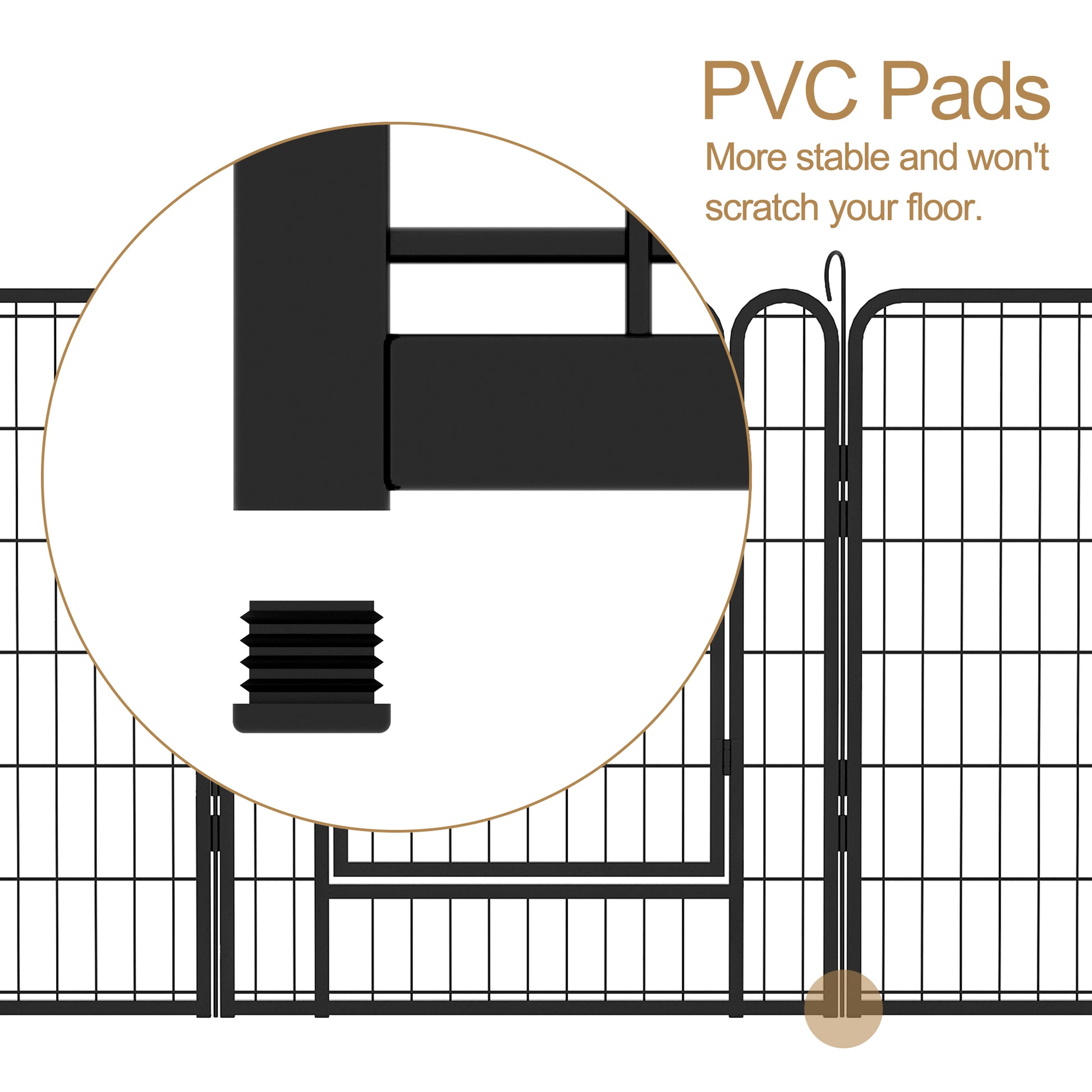 16 Panels Heavy Duty Metal Playpen With Door,39.37"H Dog Fence Pet Exercise Pen For Outdoor Black Metal
