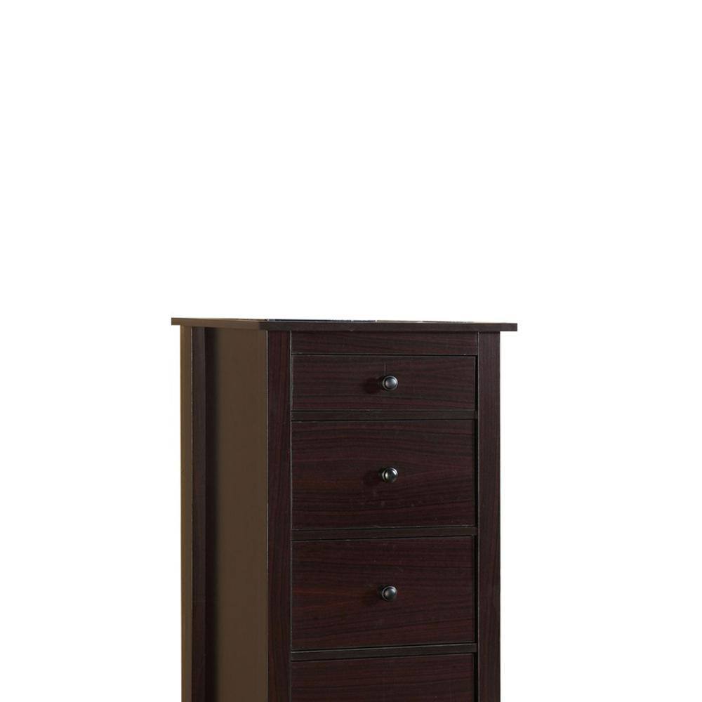 Transitional Espresso Compact Design 5 Drawer Chest Bedroom Small Living Space Chest Of Drawers Espresso Bedroom Contemporary,Modern,Transitional Solid Wood