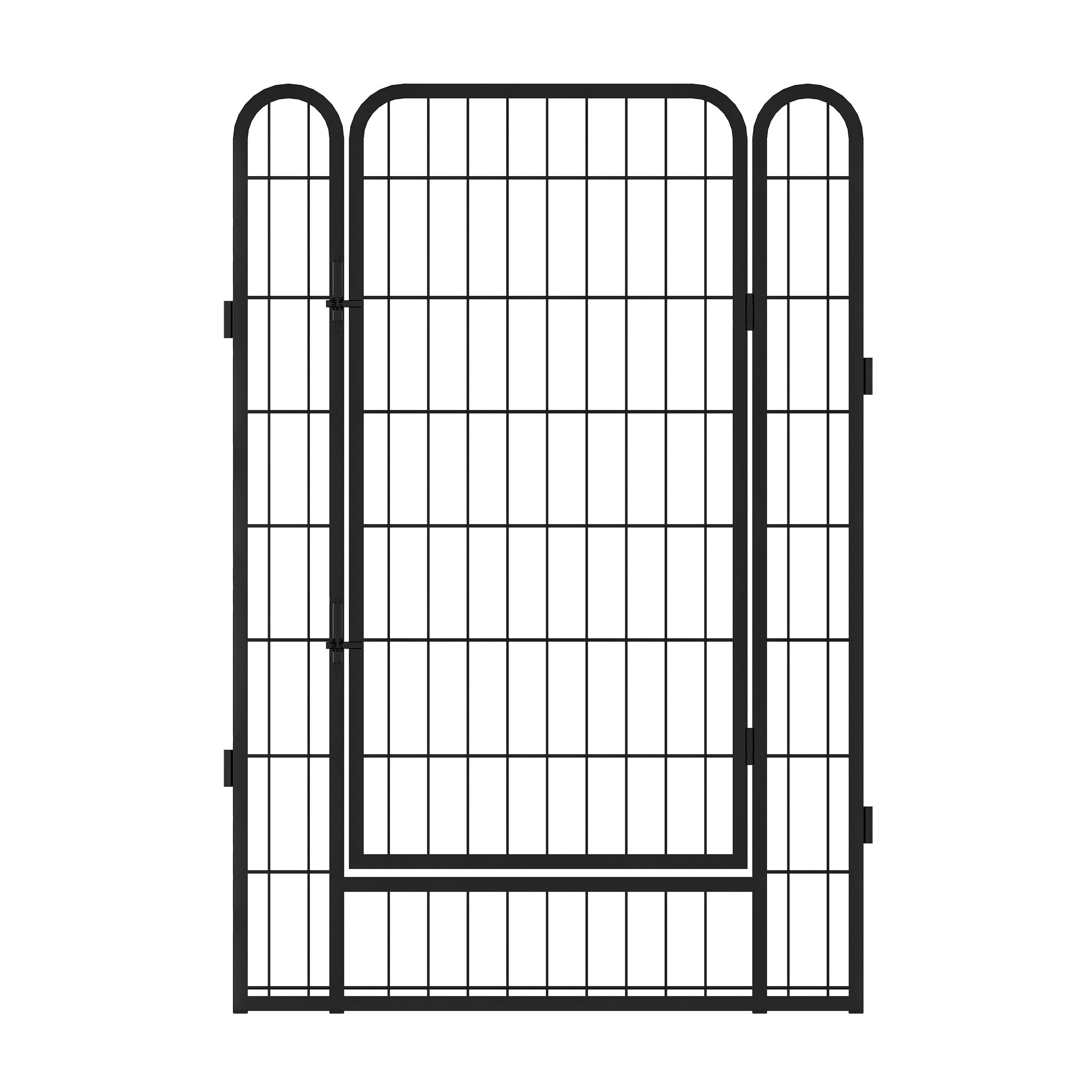 16 Panels Heavy Duty Metal Playpen With Door,39.37"H Dog Fence Pet Exercise Pen For Outdoor Black Metal