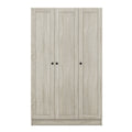 3 Door Shutter Wardrobe With Shelves, Gray Gray Mdf