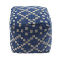 Sky Outdoor Square Pouf, Blue Blue Waterproof Fabric