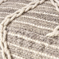 Rope Square Pouf, Gray And Ivory Gray Wool