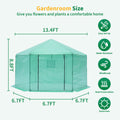 Walk In Greenhouse Hexagonal Upgrade Reinforced Frame Heavy Duty Plastic Greenhouse Reinforced Thickened Waterproof Insulation 13.1*8.6 Ft Green Garden & Outdoor Metal