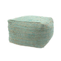 Forest Large Square Pouf, Aqua Beige Aqua Fabric