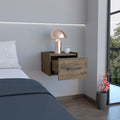 Floating Nightstand, Space Saving Design With Handy Drawer And Surface, Dark Brown Dark Brown Particle Board Engineered Wood