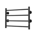 Electric Heated Towel Warmer 4 Bars For Bathroom, Stainless Steel Wall Mounted Heated Towel Drying Rack Black Black Bathroom Aluminium