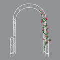 Metal Garden Arch W55'' X H94.5'' Garden Arbor Trellis Climbing Plants Support Rose Arch Outdoor Arch Cream White Cream White Iron