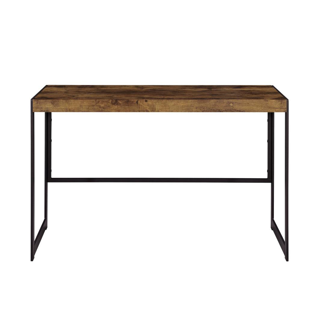 Writing Desk With Metal Frame In Antique Nutmeg And Gunmetal Gunmetal Writting Desk Rectangular Mdf Metal