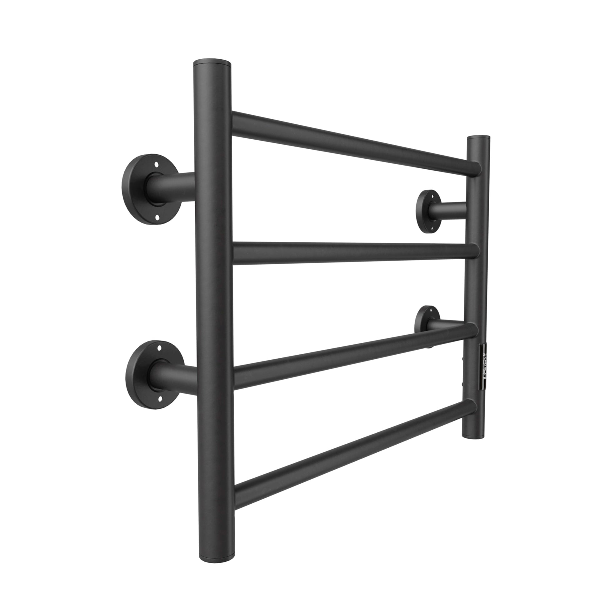 Electric Heated Towel Warmer 4 Bars For Bathroom, Stainless Steel Wall Mounted Heated Towel Drying Rack Black Black Bathroom Aluminium