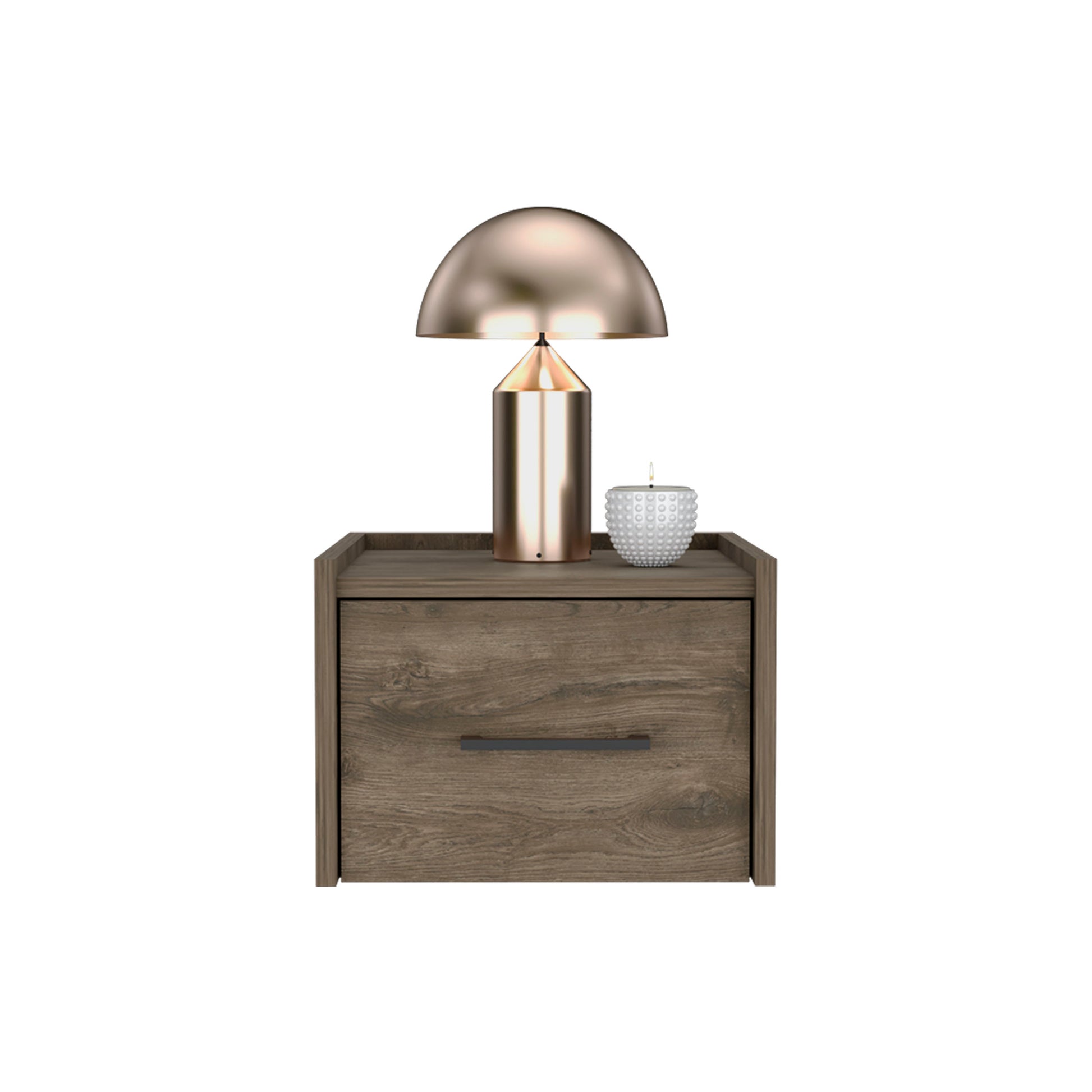Floating Nightstand, Space Saving Design With Handy Drawer And Surface, Dark Brown Dark Brown Particle Board Engineered Wood