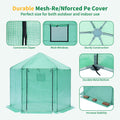 Walk In Greenhouse Hexagonal Upgrade Reinforced Frame Heavy Duty Plastic Greenhouse Reinforced Thickened Waterproof Insulation 9.2*8.1 Ft Green Garden & Outdoor Metal