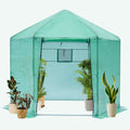 Walk In Greenhouse Hexagonal Upgrade Reinforced Frame Heavy Duty Plastic Greenhouse Reinforced Thickened Waterproof Insulation 9.2*8.1 Ft Green Garden & Outdoor Metal