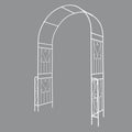 Metal Garden Arch W55'' X H94.5'' Garden Arbor Trellis Climbing Plants Support Rose Arch Outdoor Arch Cream White Cream White Iron