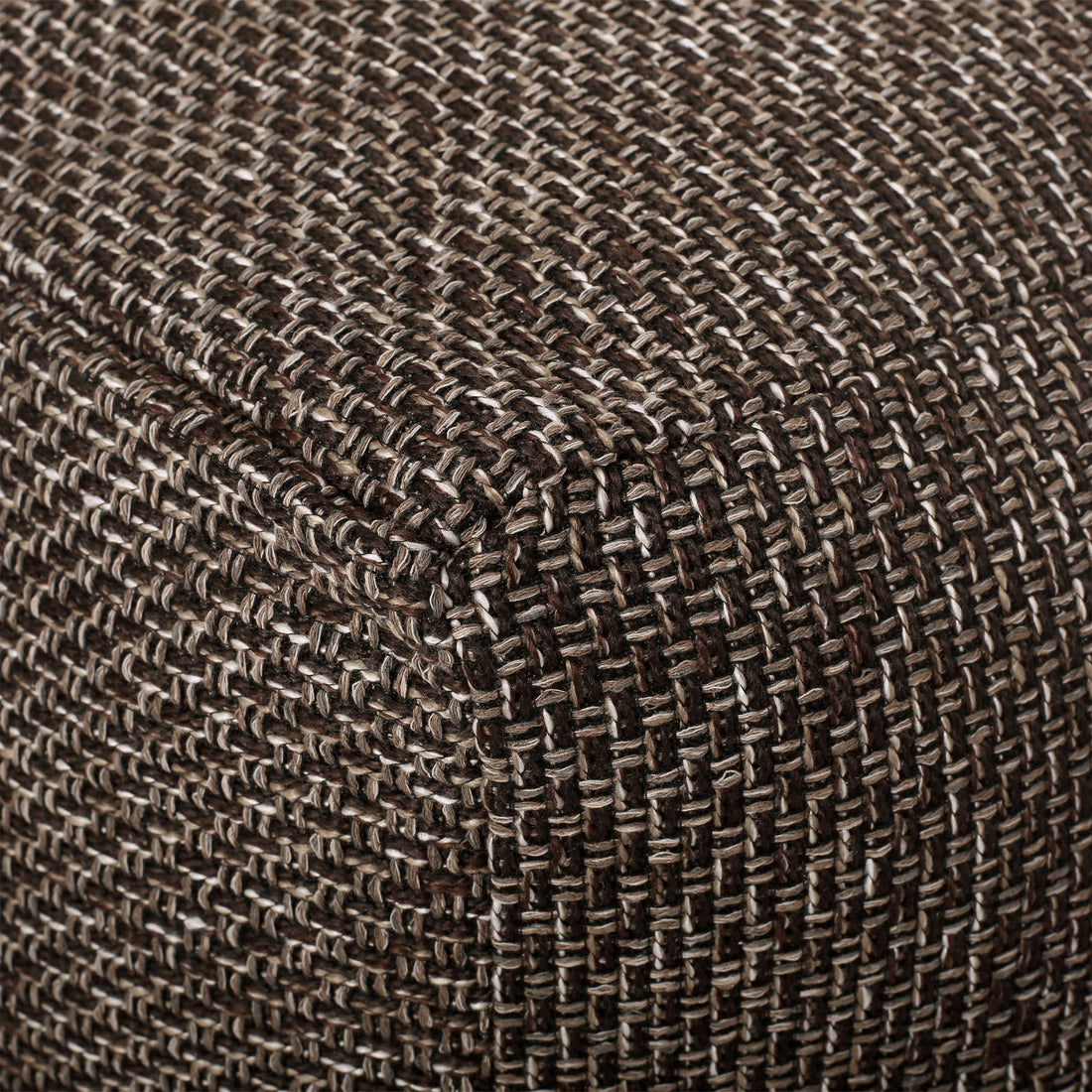 Naima Contemporary Fabric Square Pouf, Dark Brown Dark Brown Fabric