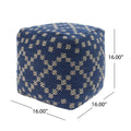 Sky Outdoor Square Pouf, Blue Blue Waterproof Fabric