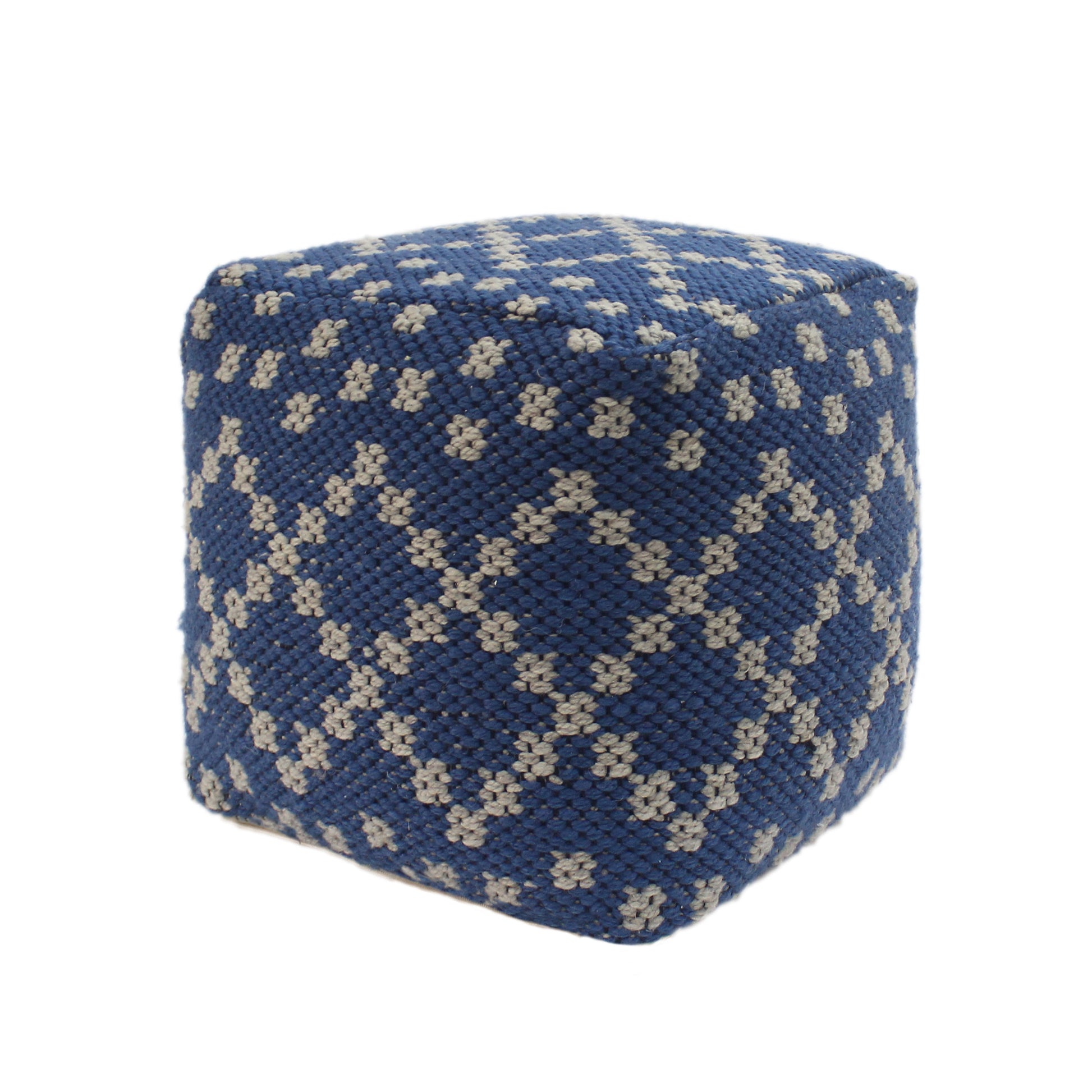 Sky Outdoor Square Pouf, Blue Blue Waterproof Fabric