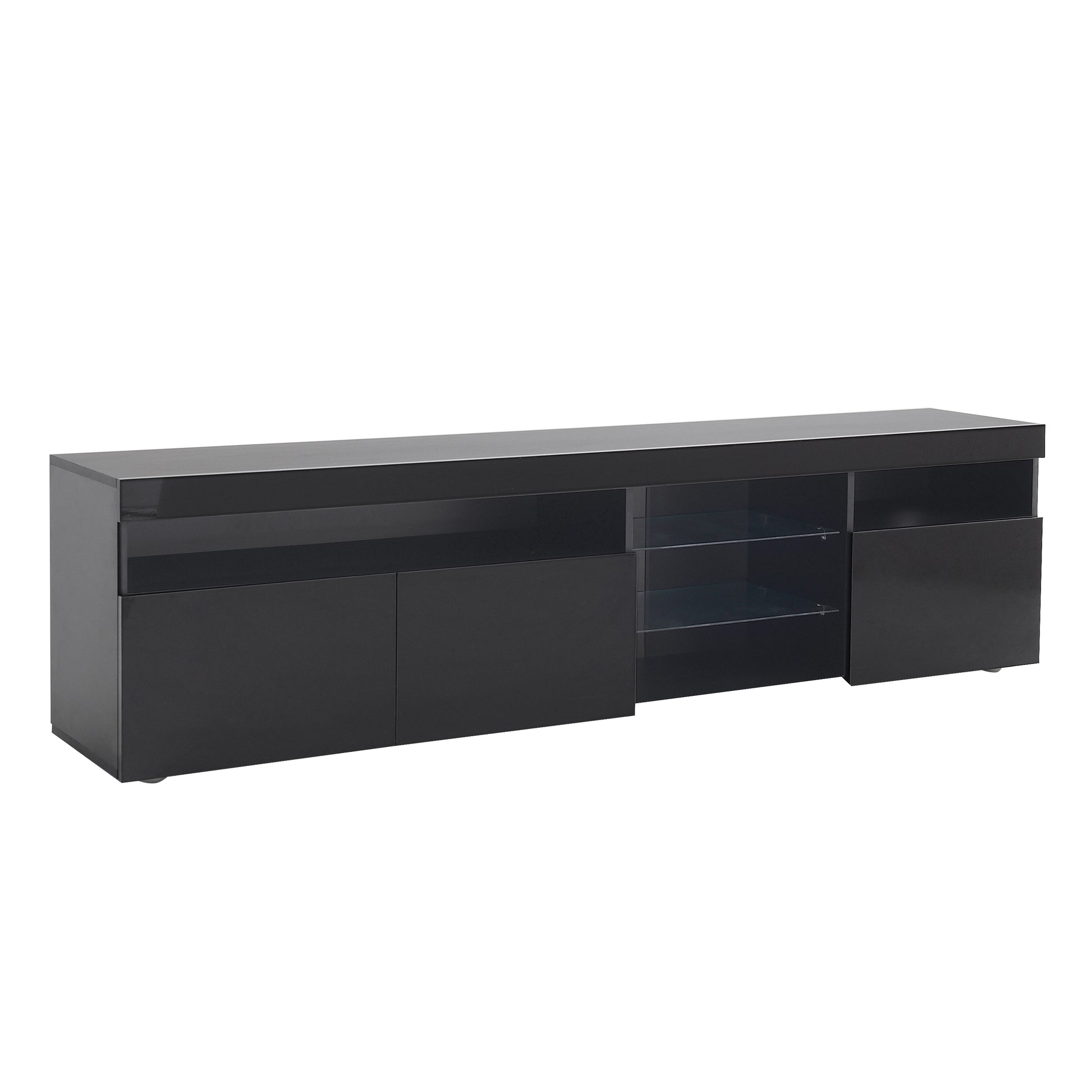 Modern Design Tv Stands For Tvs Up To 80'', Led Light Entertainment Center, Media Console With Multi Functional Storage, Tv Cabinet For Living Room,Bedroom, Home Theatre Black Primary Living Space 70 79 Inches 70 79 Inches Particle Board