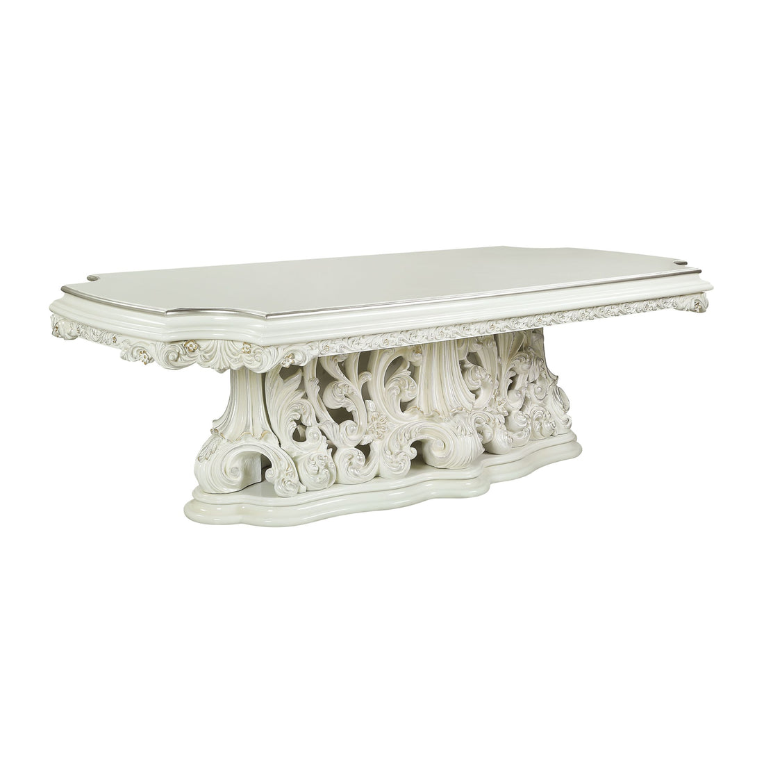 Adara Dining Table Antique White Finish Dn01229 Antique White Mdf