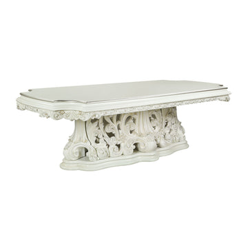 Adara Dining Table Antique White Finish Dn01229 Antique White Mdf