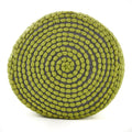 River Water Resistant Handcrafted Cylindrical Pouf, Green Green Waterproof Fabric