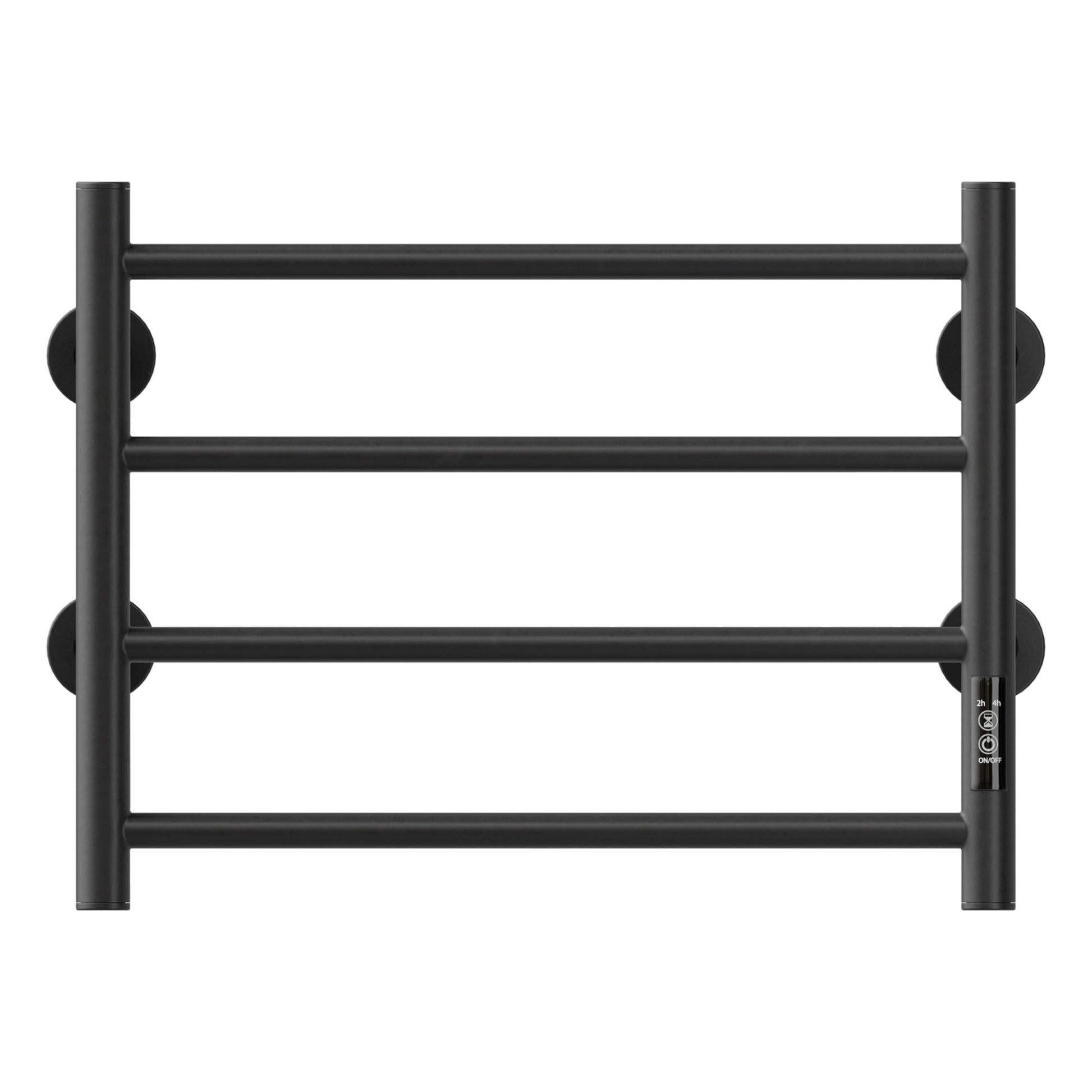 Electric Heated Towel Warmer 4 Bars For Bathroom, Stainless Steel Wall Mounted Heated Towel Drying Rack Black Black Bathroom Aluminium