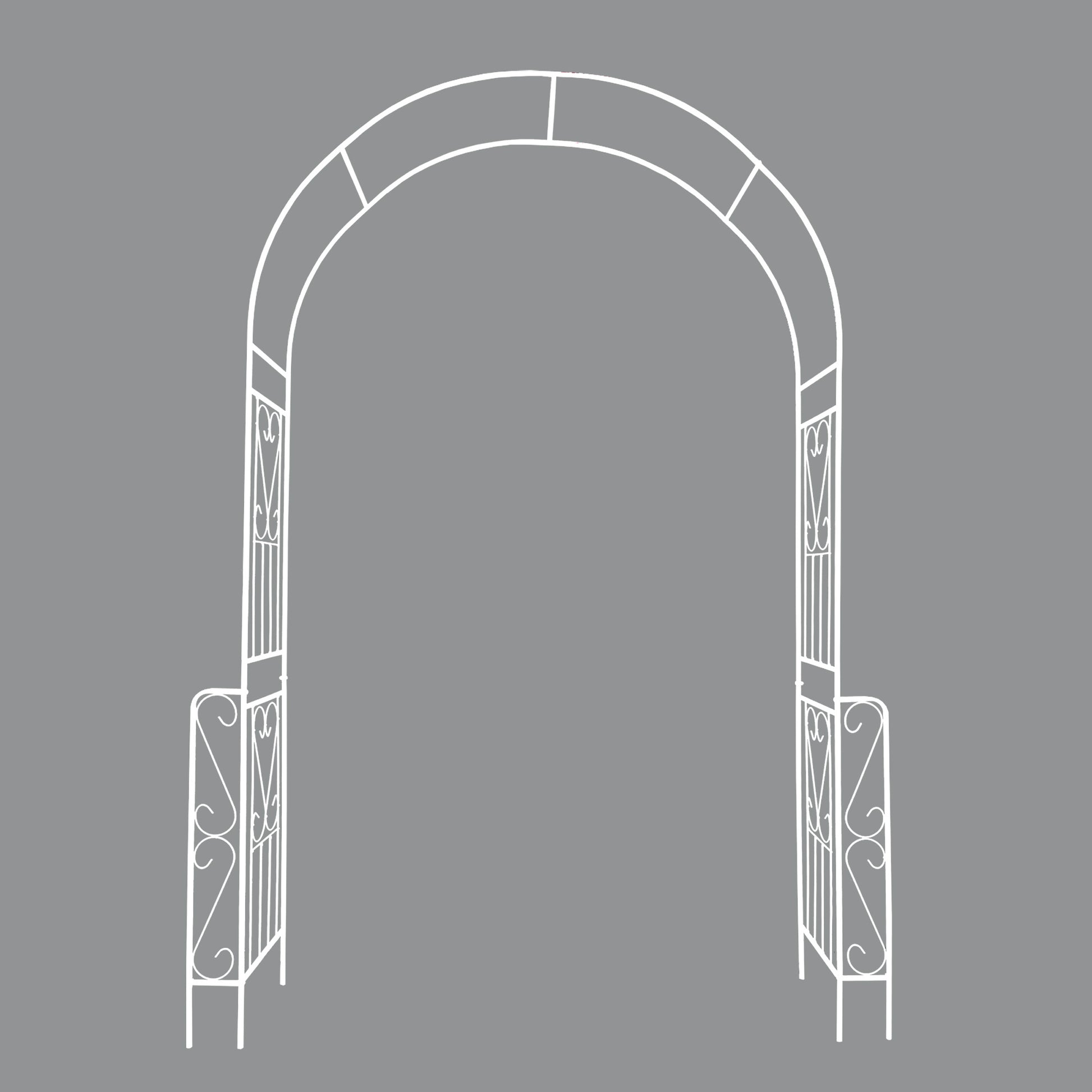 Metal Garden Arch W55'' X H94.5'' Garden Arbor Trellis Climbing Plants Support Rose Arch Outdoor Arch Cream White Cream White Iron