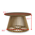 Modern Minimalist Coffee Table, Solid Wood Coffee Table, Nordic Style Coffee Table, Simple Design, Suitable For Both Home And Office. Walnut Brown Solid Wood Mdf