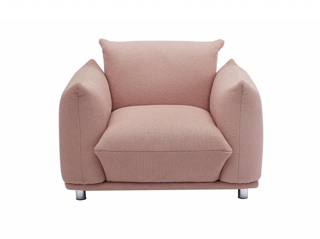 Sherpa Accent Chair Single Sofa 42"W Accent Chair For Bedroom Living Room Apartment, Pink Pink White Microfiber Wood Primary Living Space Tight Back Medium Soft Heavy Duty Eucalyptus Pillow Top Arms Foam Fabric 1 Seat