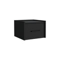 Black Modern Floating Nightstand, Space Saving Design With Convenient Drawer And Black Pull Handle. Black Particle Board Engineered Wood